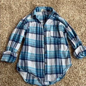 Blue flannel button down